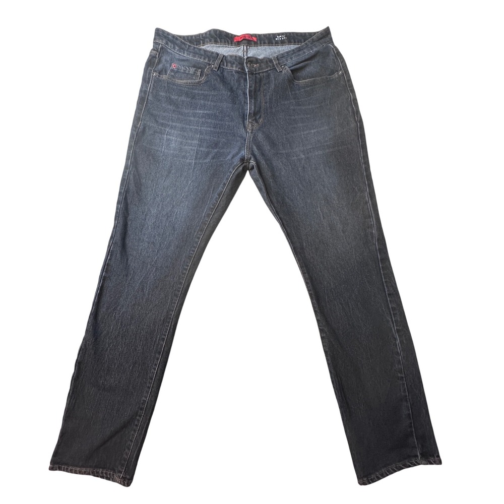 M.B.X Jeans Mens 38x32 (39x30) Dark Wash Slim Fit Denim Pants Stretch Indigo XC0